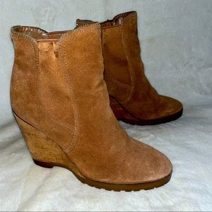 Michael Kors Brown Suede Wedge Ankle Booties - Size 10